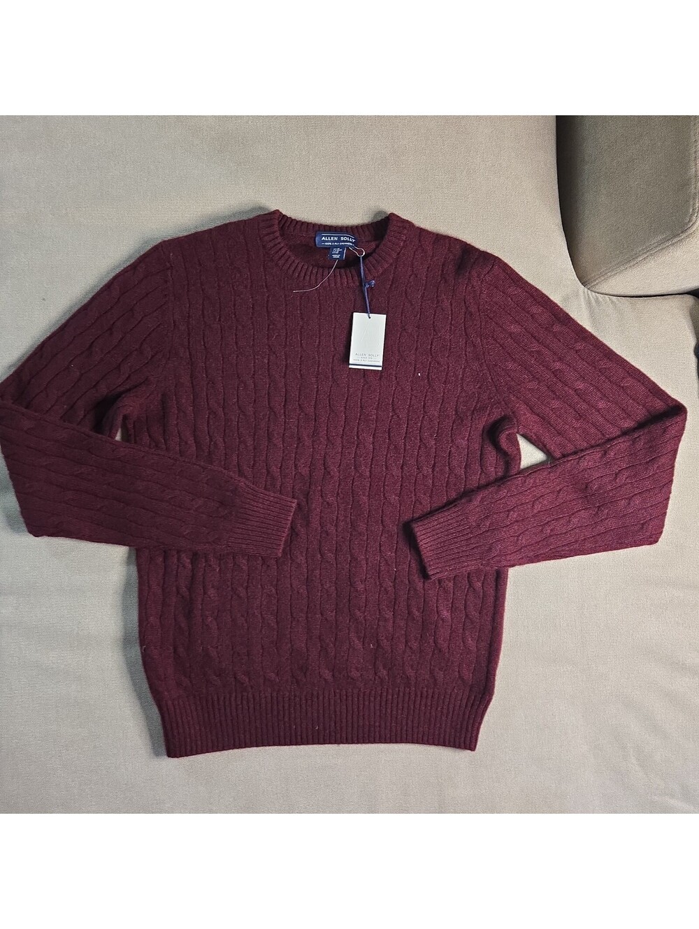 Allen Solly 100% 2-ply Cashmere Sweater Brown Red Men's Size Medium Grandpa